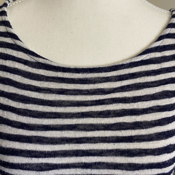 Lucky Brand Womens Cotton Blend Dk Blue White Texture Summer Knit Top-Sz-M - Picture 3 of 15